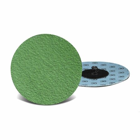 CGW ABRASIVES Coated Abrasive Quick-Change Disc With Grinding Aid, 3 in Dia, 40 Grit, Medium Grade, Zirconia Alumi 59596